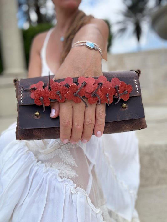Red Flower Hand Strap Cross Body